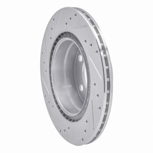 BMW 230I Brake Rotor (1) - Rear Right - R1 Concepts - Drilled & Slotted - Silver - `06-`21